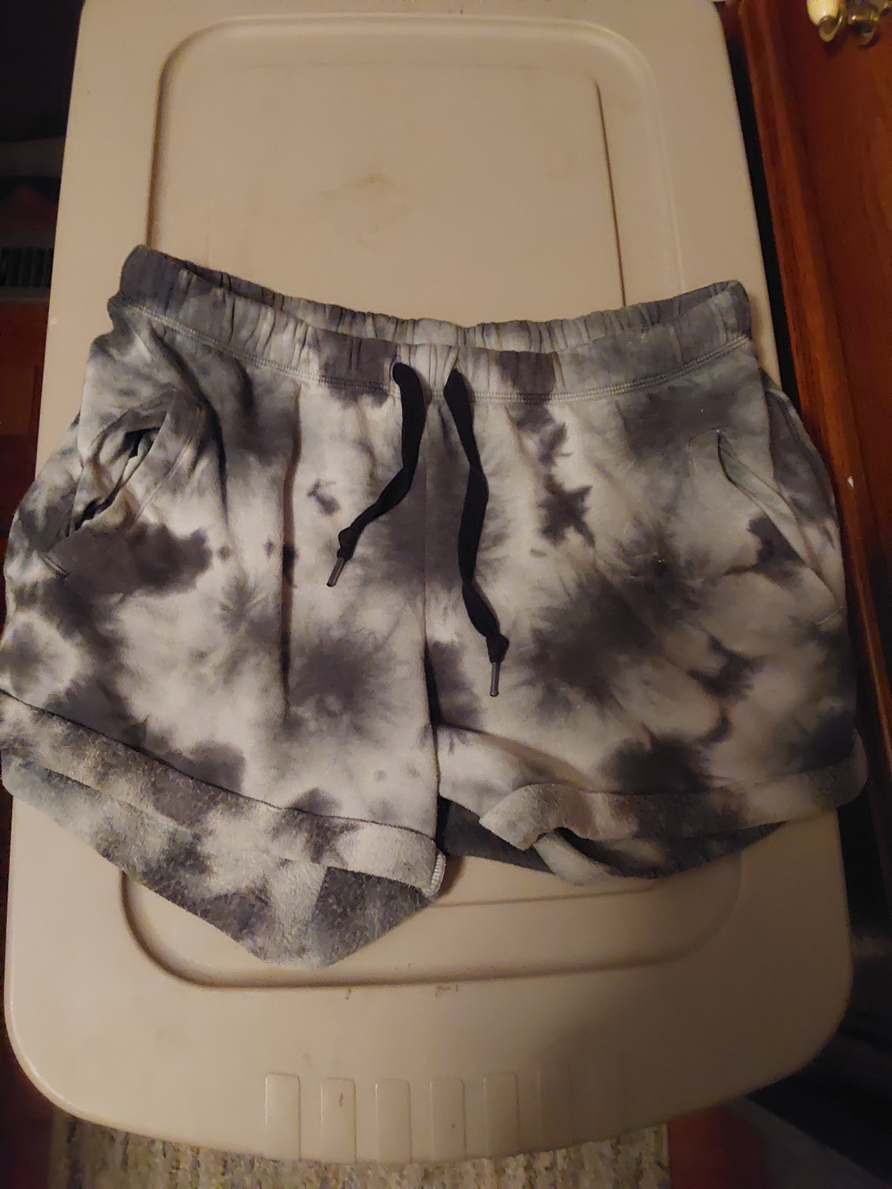 PINK Victoria's Secret Black & White Tie-Dye Athletic Shorts
